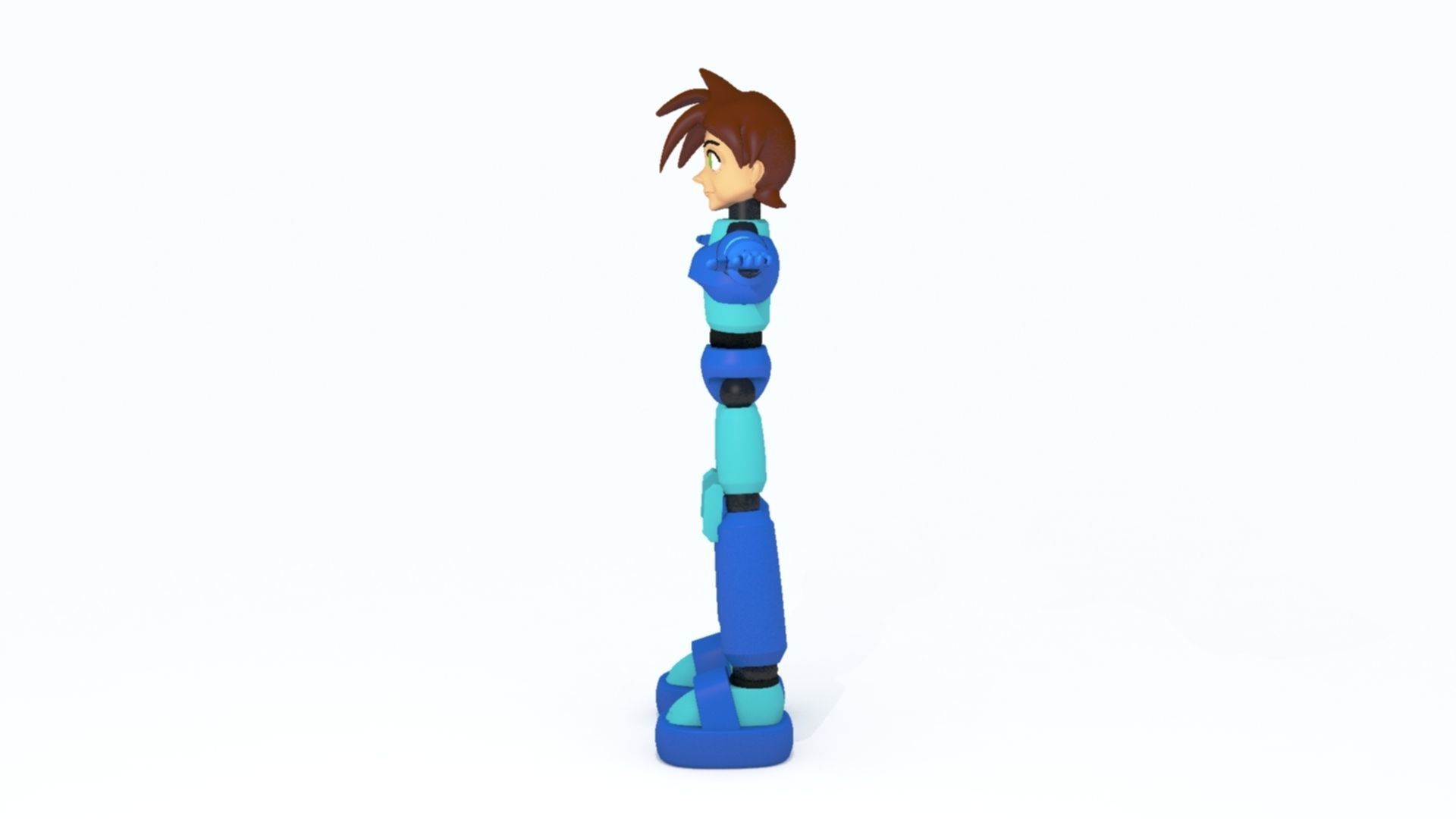 Mega Man Pose 1 Low-poly 3D model_2