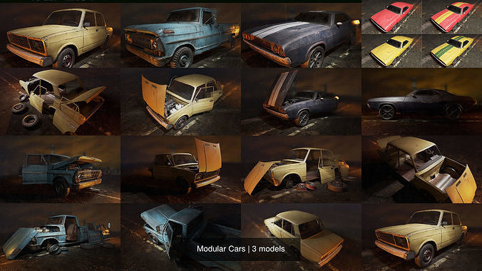 Modular Cars 3D Model Collection