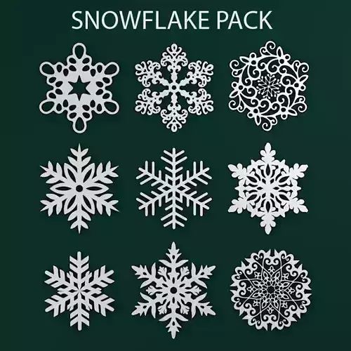 Snowflakes Pack 3D print model