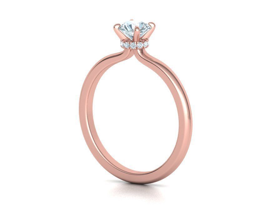 Bonnie Solitaire Engagement ring 5mm stone 4prong design 3D print model_23