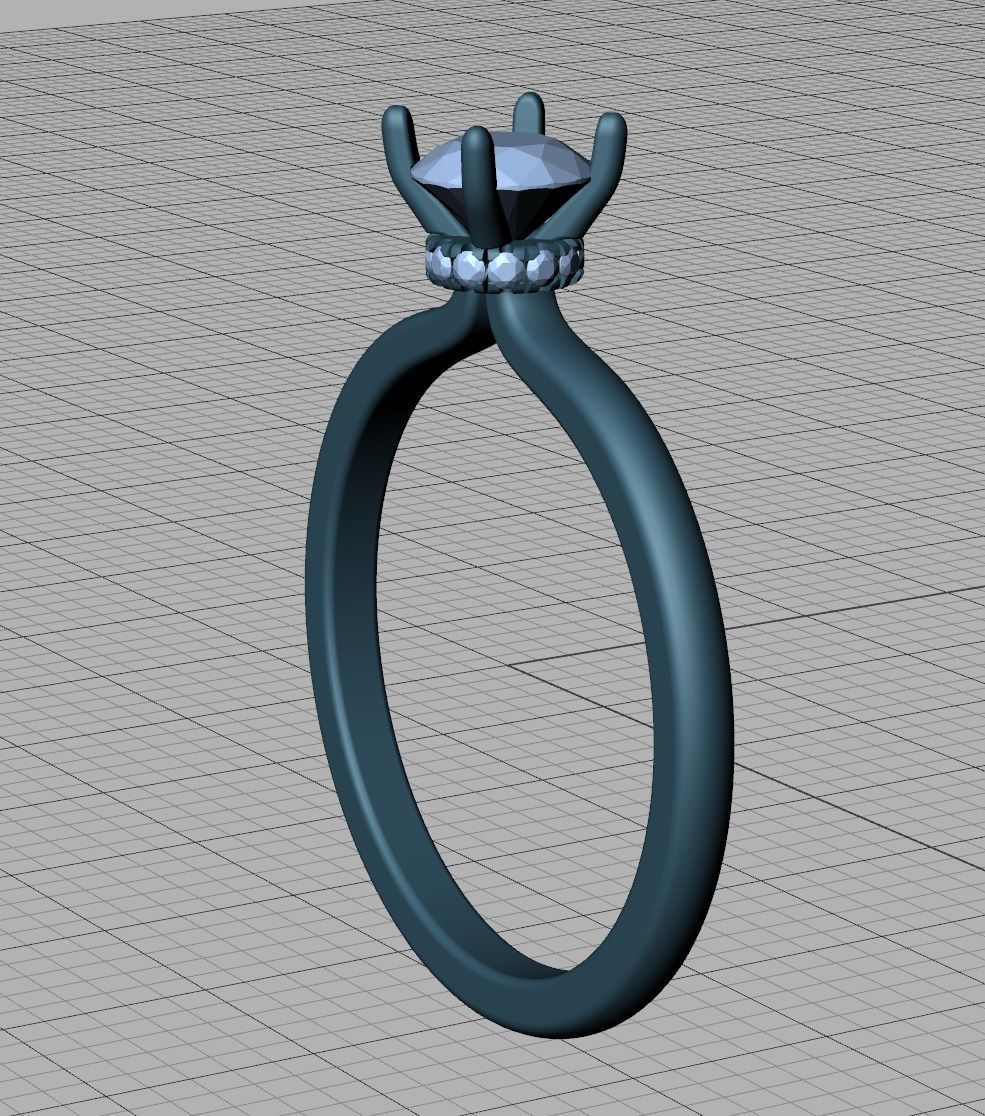 Bonnie Solitaire Engagement ring 5mm stone 4prong design 3D print model_14