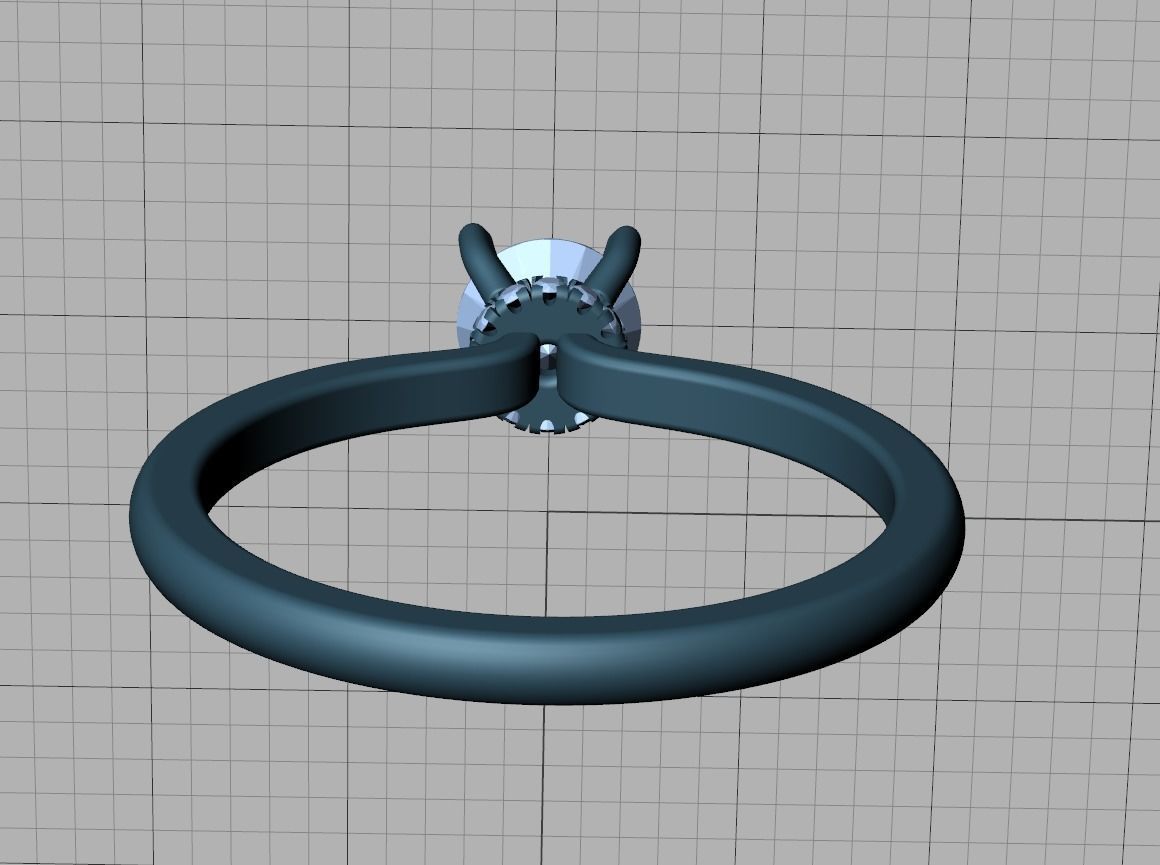 Bonnie Solitaire Engagement ring 5mm stone 4prong design 3D print model_16