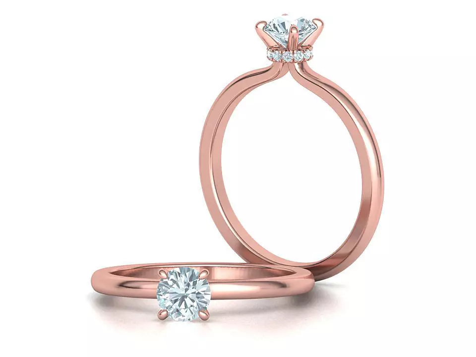 Bonnie Solitaire Engagement ring 5mm stone 4prong design 3D print model_0