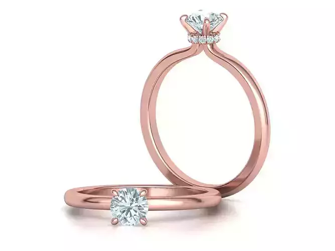 Bonnie Solitaire Engagement ring 5mm stone 4prong design 3D print model