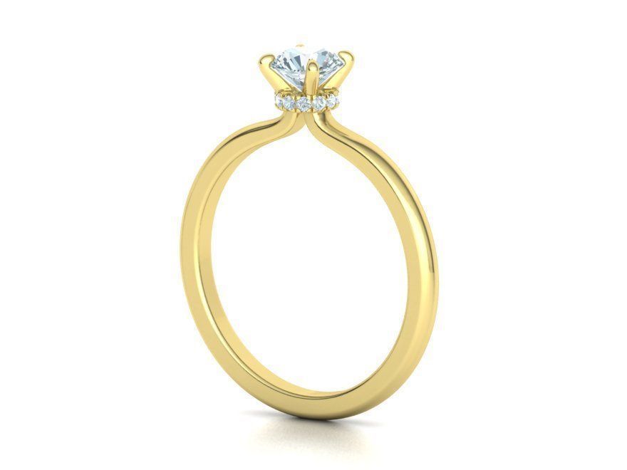Bonnie Solitaire Engagement ring 5mm stone 4prong design 3D print model_22