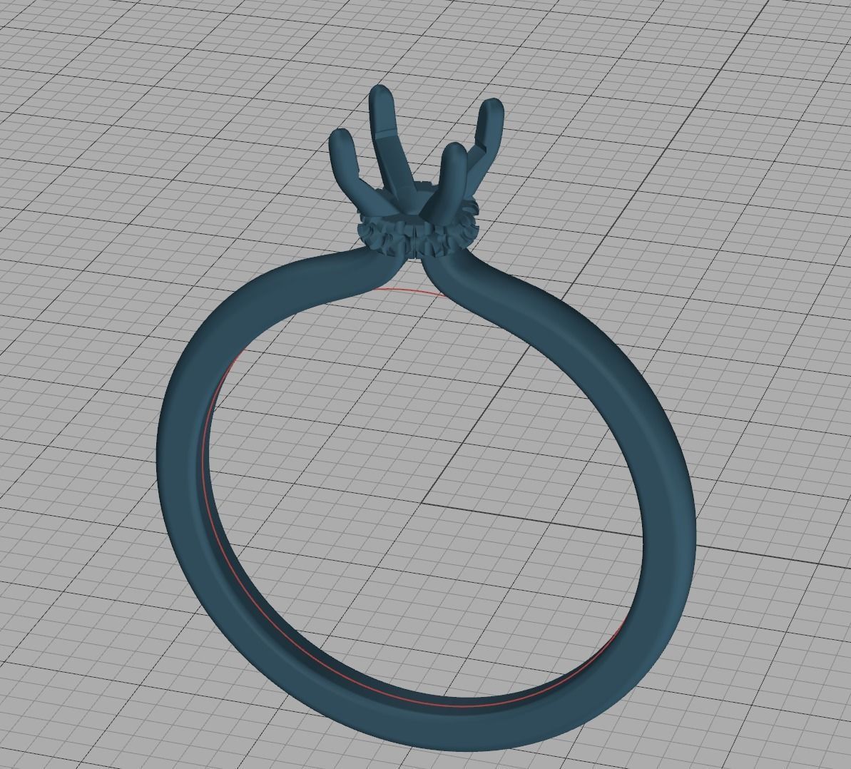 Bonnie Solitaire Engagement ring 5mm stone 4prong design 3D print model_18