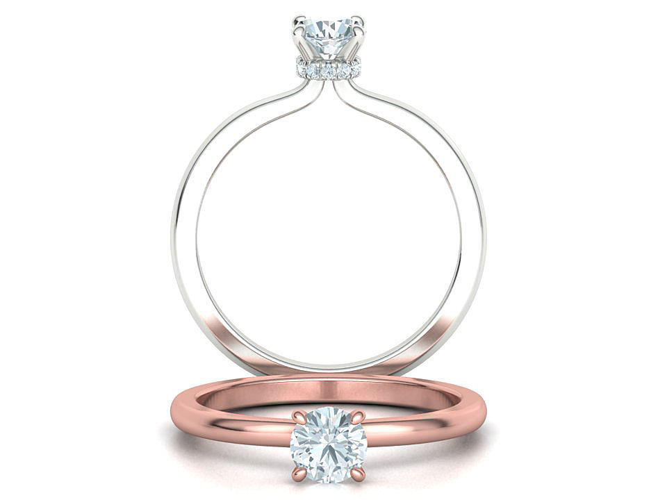 Bonnie Solitaire Engagement ring 5mm stone 4prong design 3D print model_2