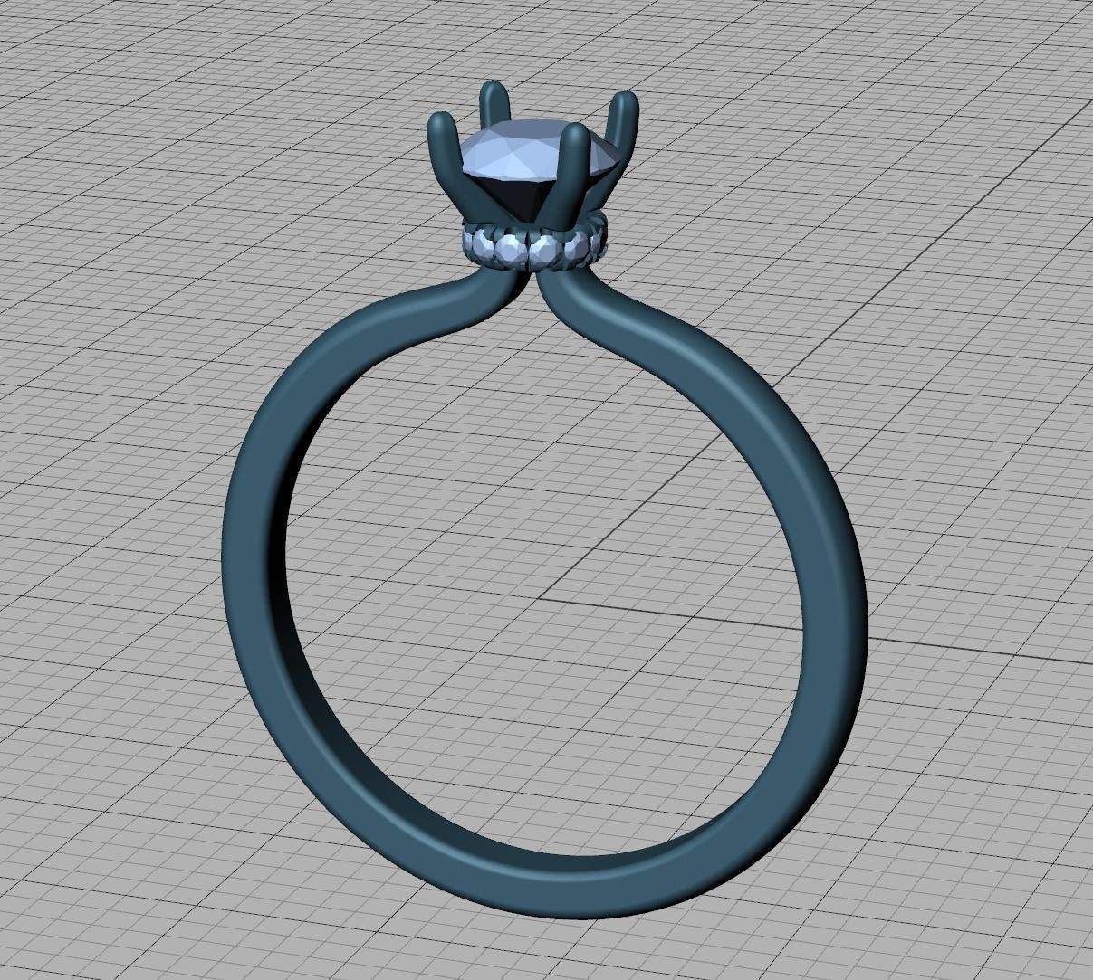 Bonnie Solitaire Engagement ring 5mm stone 4prong design 3D print model_13