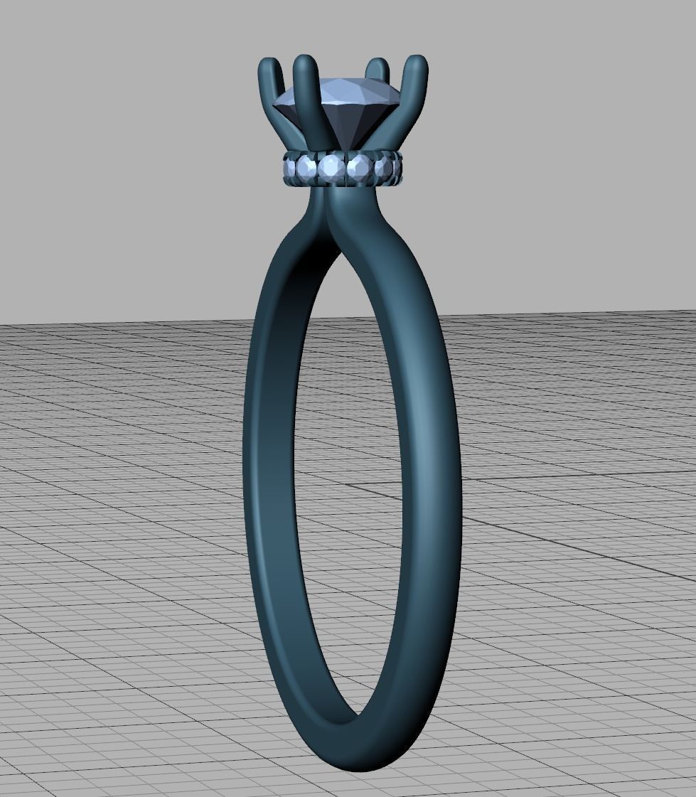 Bonnie Solitaire Engagement ring 5mm stone 4prong design 3D print model_17