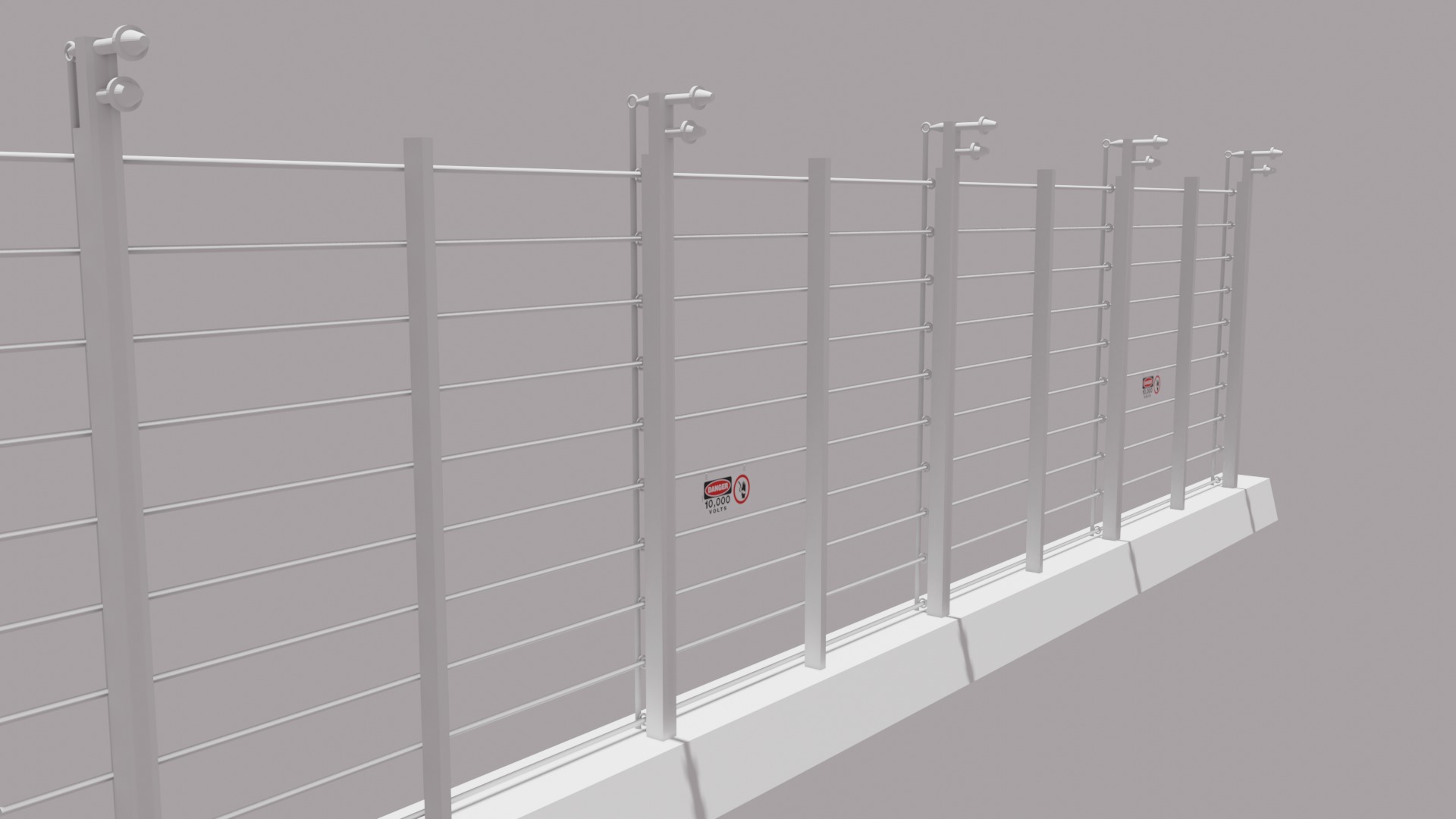 Jurassic Themed - Electric Fence Free low-poly 3D model_1