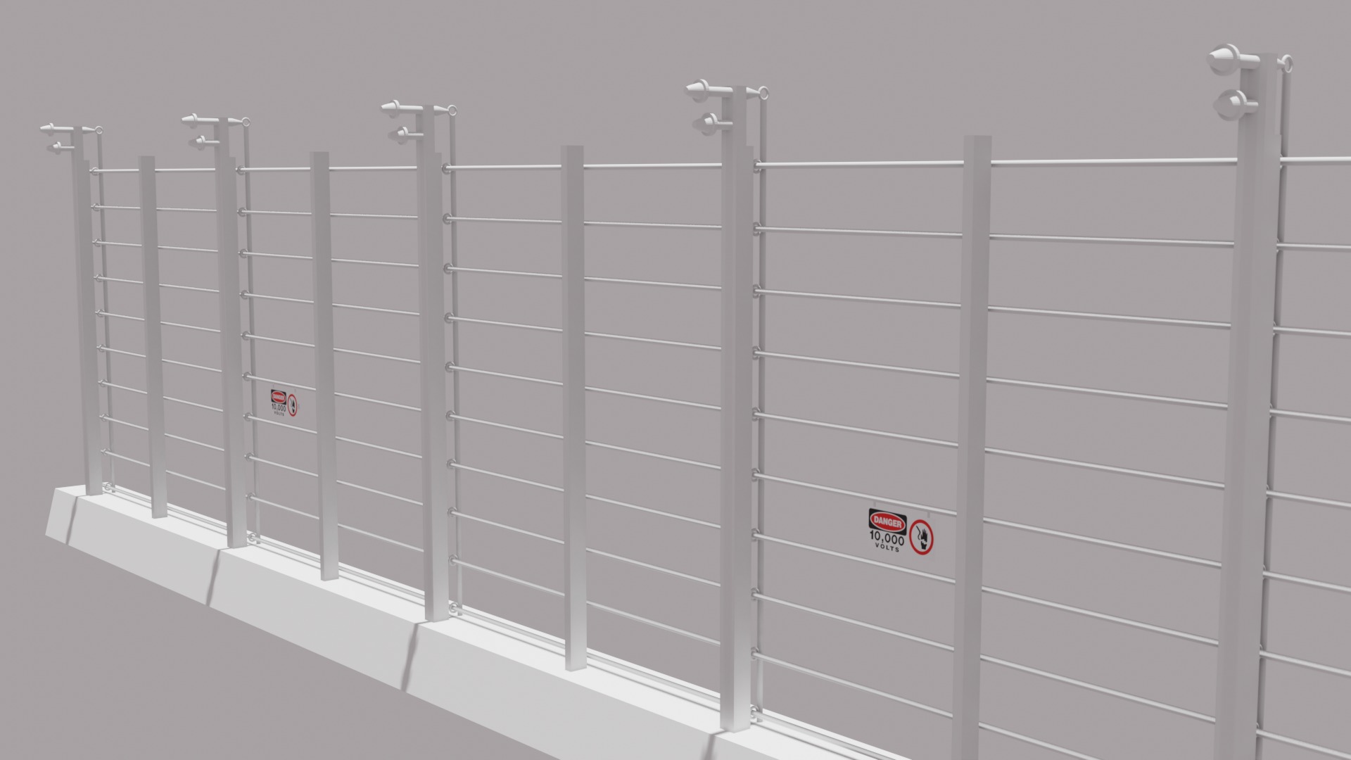 Jurassic Themed - Electric Fence Free low-poly 3D model_2