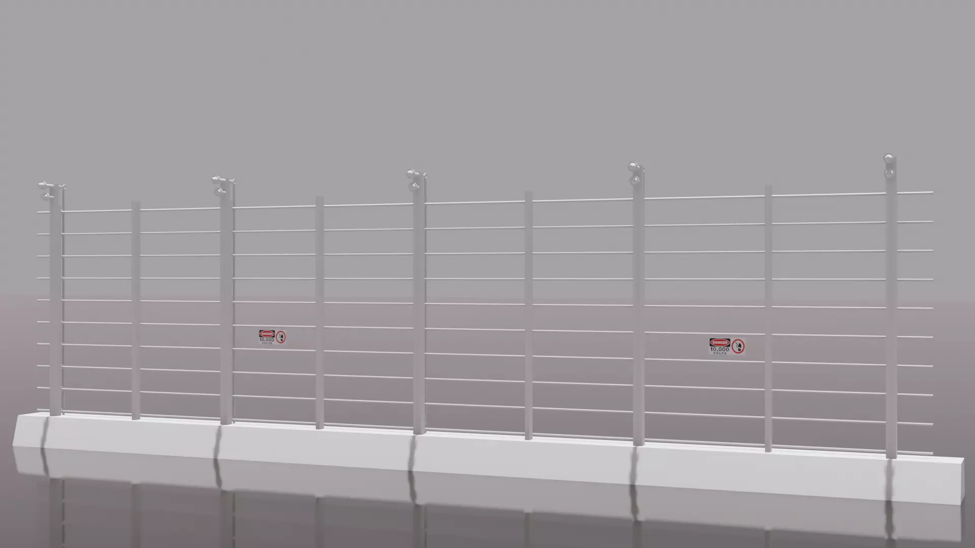 Jurassic Themed - Electric Fence Free low-poly 3D model_0