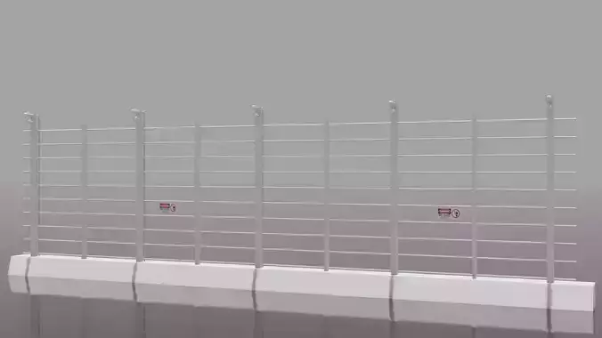 Jurassic Park Themed Electric Fence Free low-poly 3D model