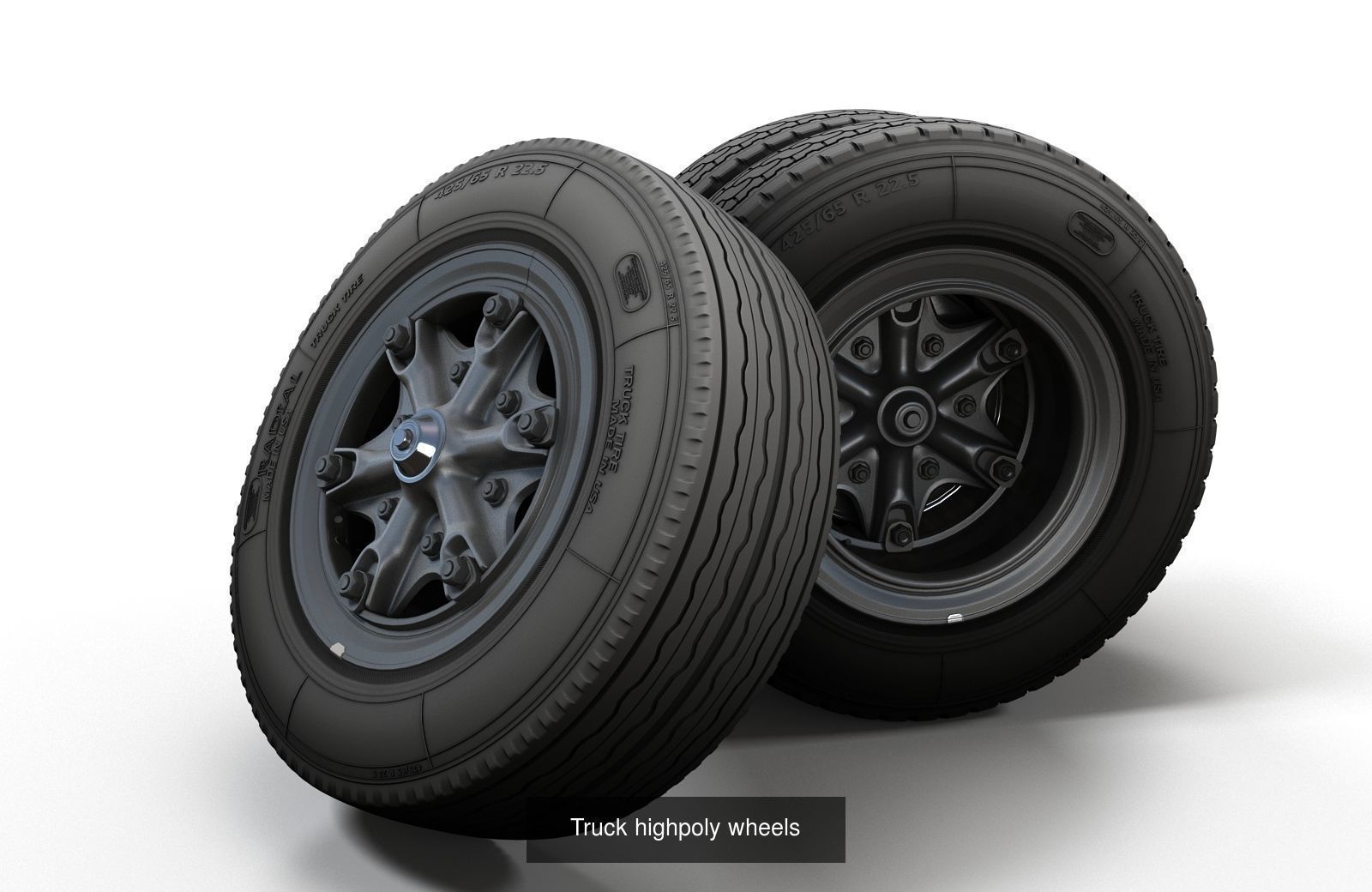 Highpoly truck wheels 3D Model Collection_2