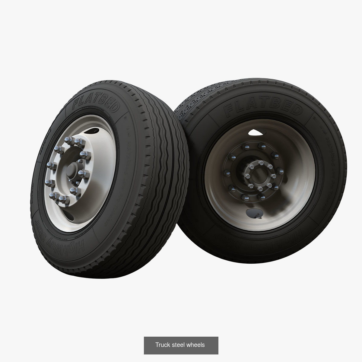Highpoly truck wheels 3D Model Collection_3