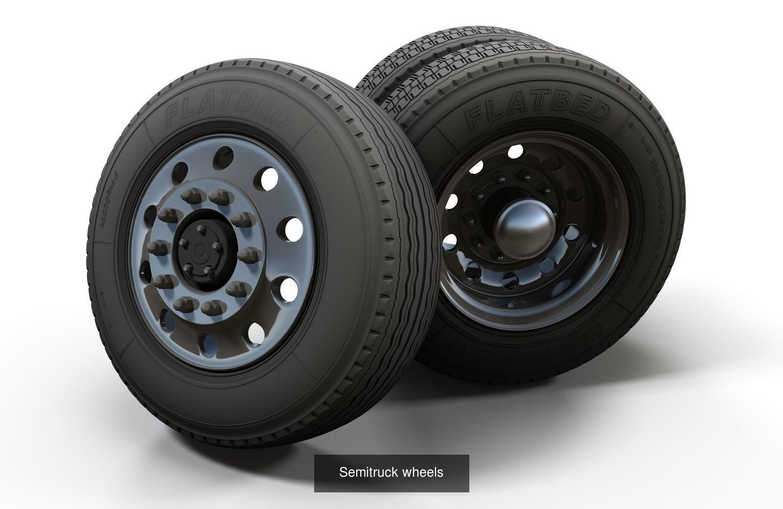 Highpoly truck wheels 3D Model Collection_1