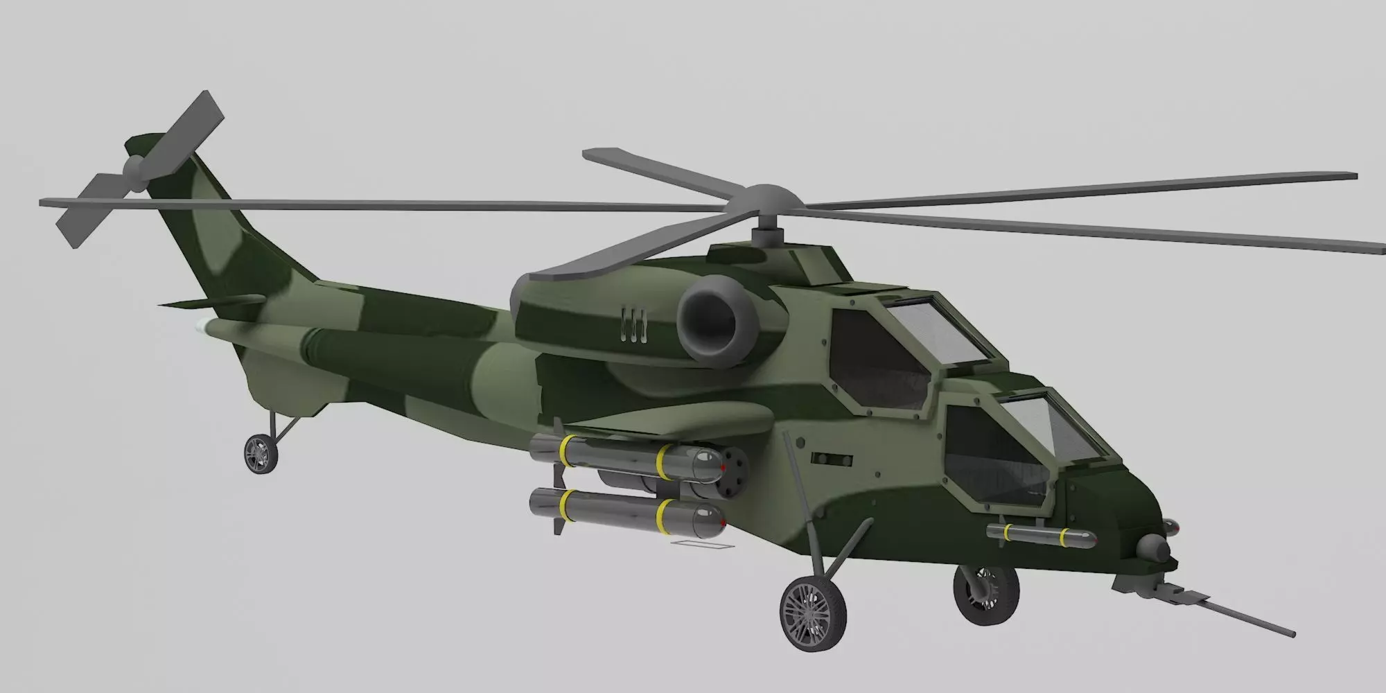 HELICOPTER russian military - russian military Low-poly 3D model_0