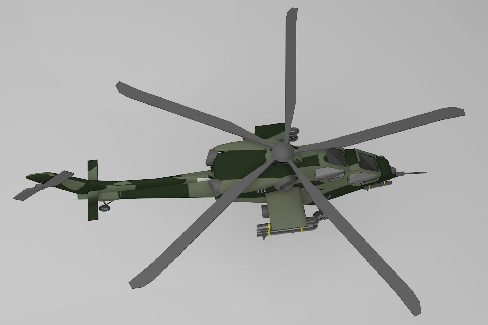 HELICOPTER russian military - russian military Low-poly 3D model_2