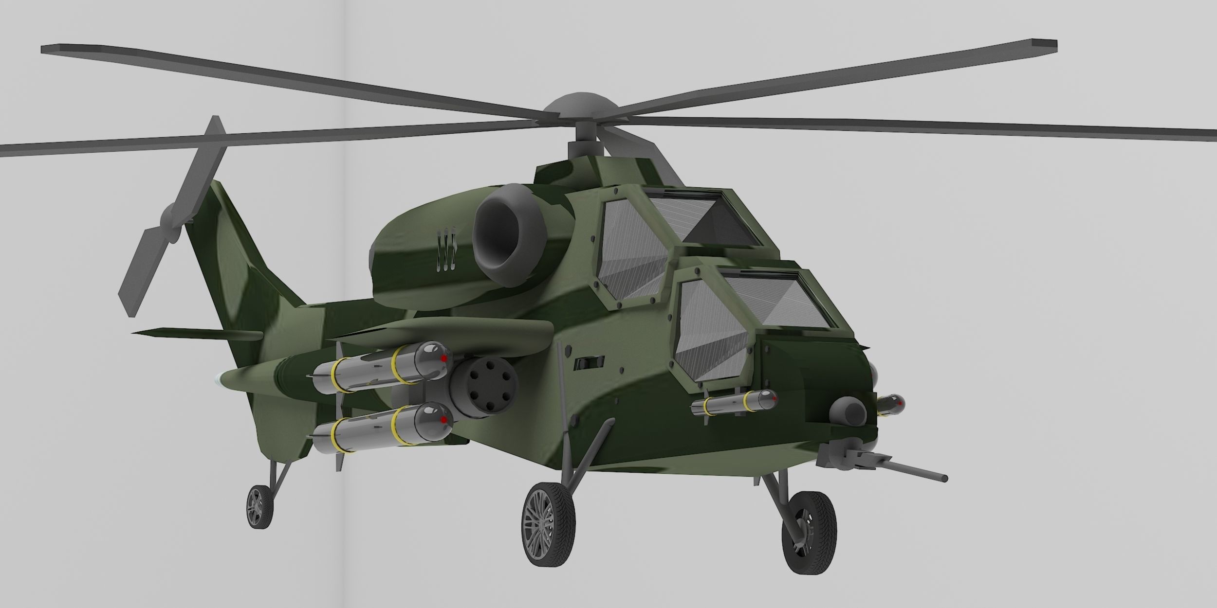 HELICOPTER russian military - russian military Low-poly 3D model_1