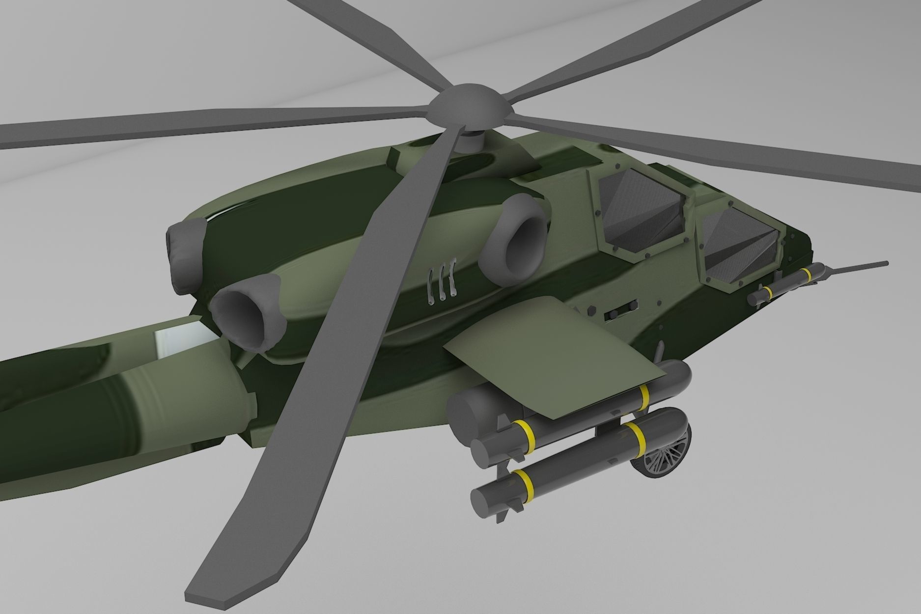 HELICOPTER russian military - russian military Low-poly 3D model_4