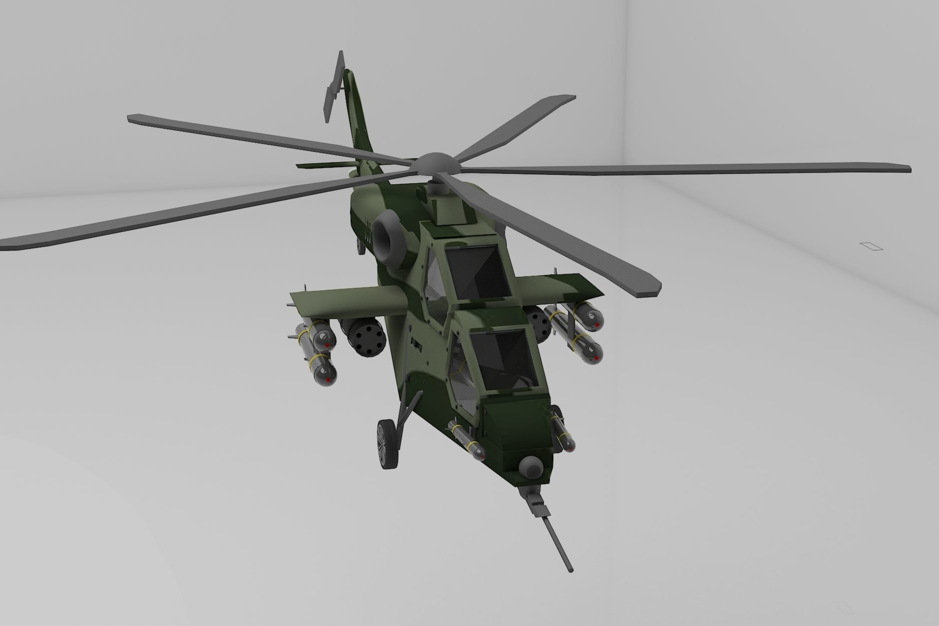 HELICOPTER russian military - russian military Low-poly 3D model_3