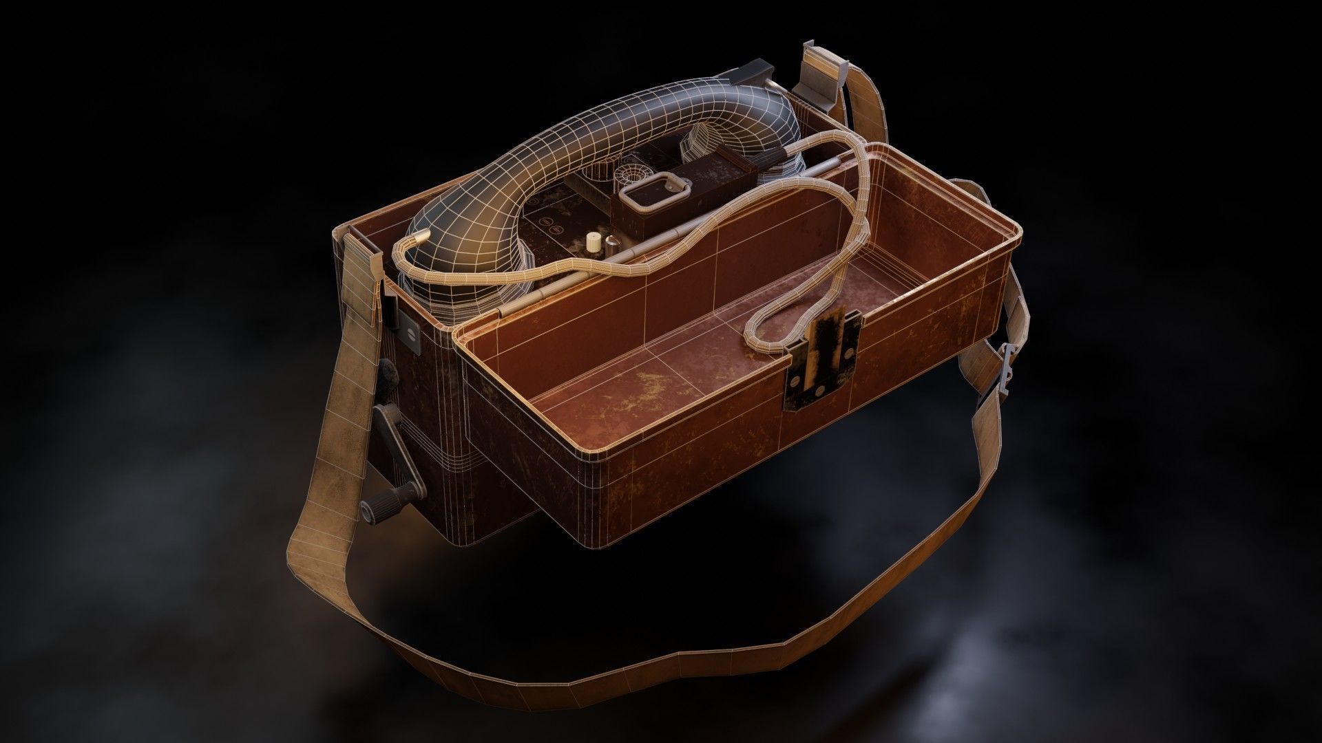 WW2 Military Telephone Low-poly 3D model_4