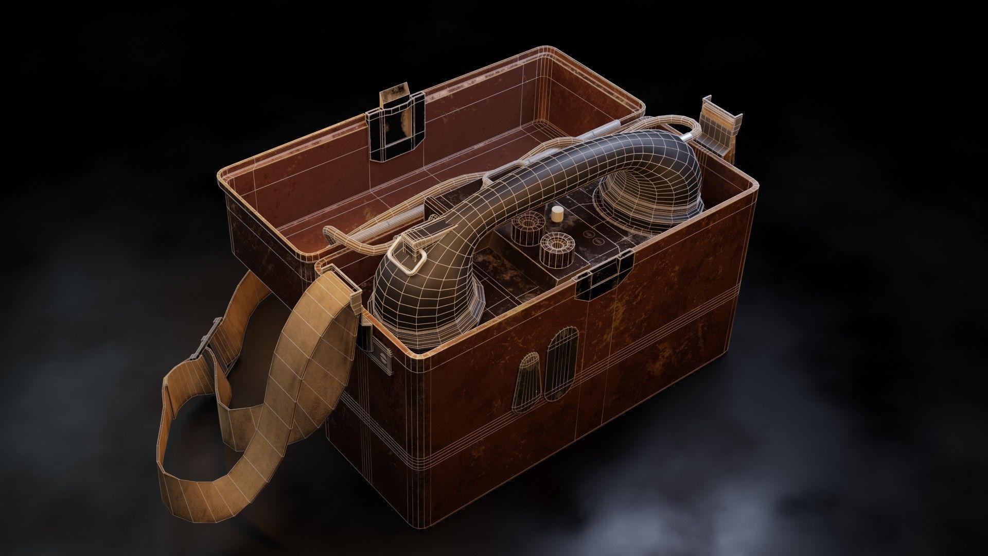 WW2 Military Telephone Low-poly 3D model_3