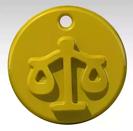 Libra justice scales tag 3D print model