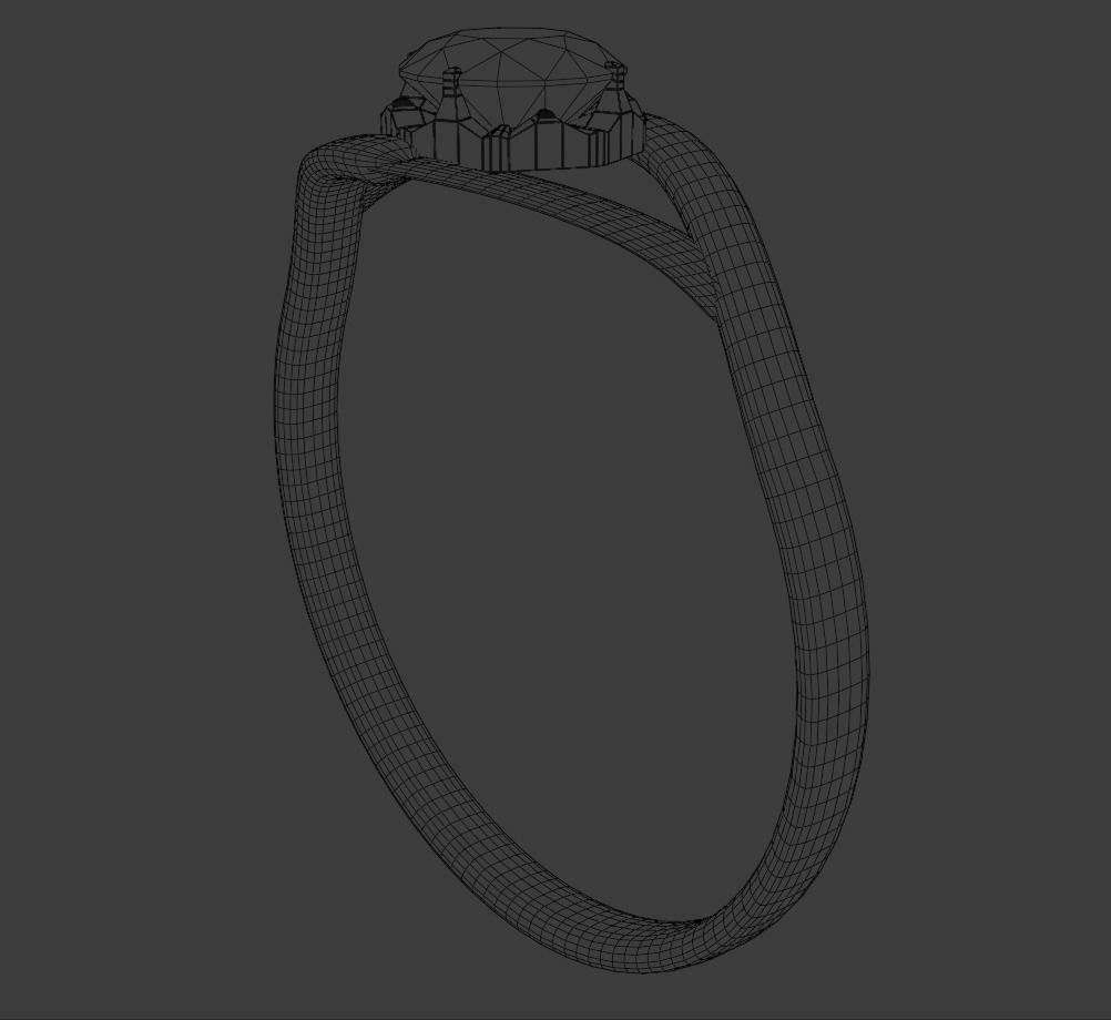 Ruby Ring Low-poly 3D model_3