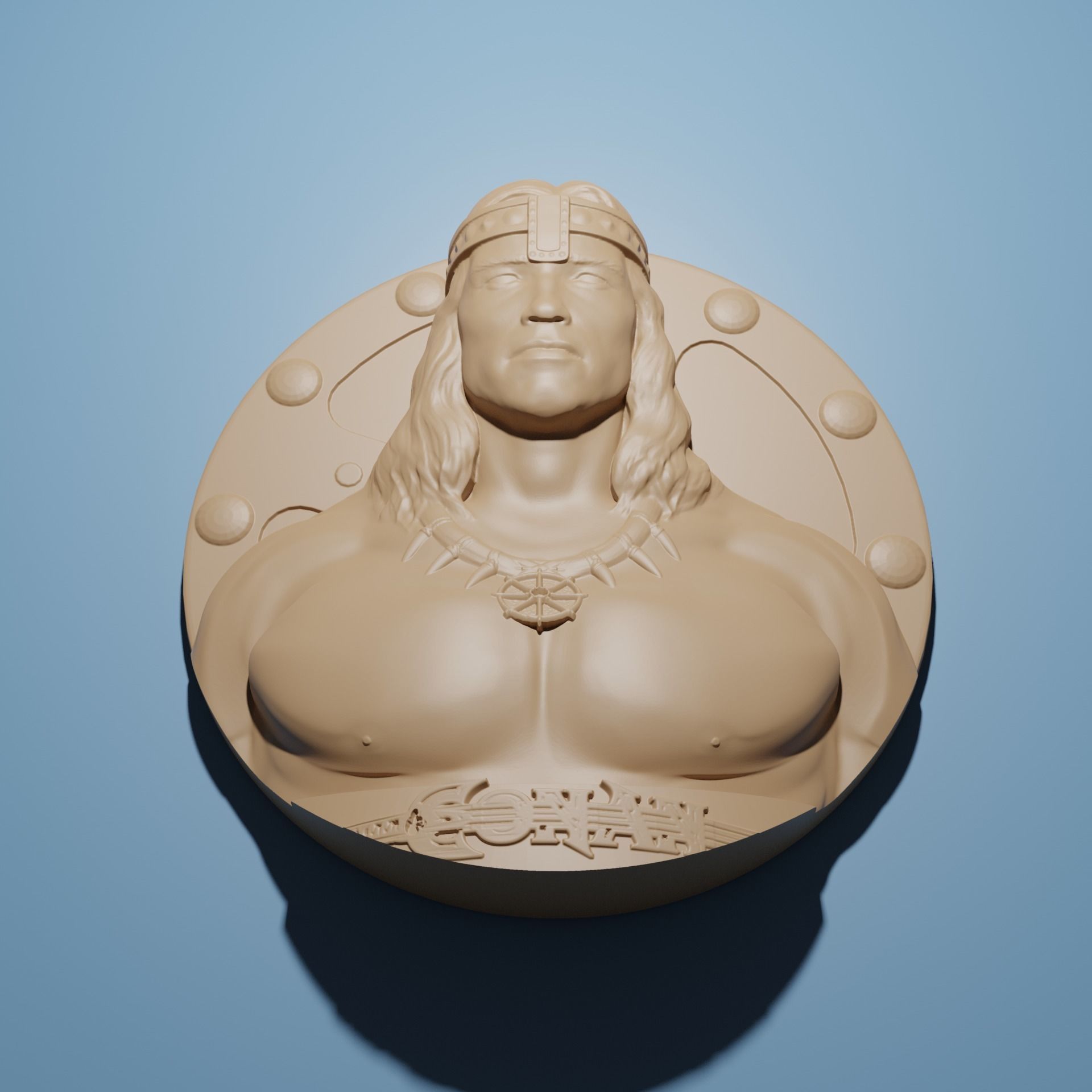 Conan the Barbarian artcam relief stl format 3D for CNC 3D print model_2
