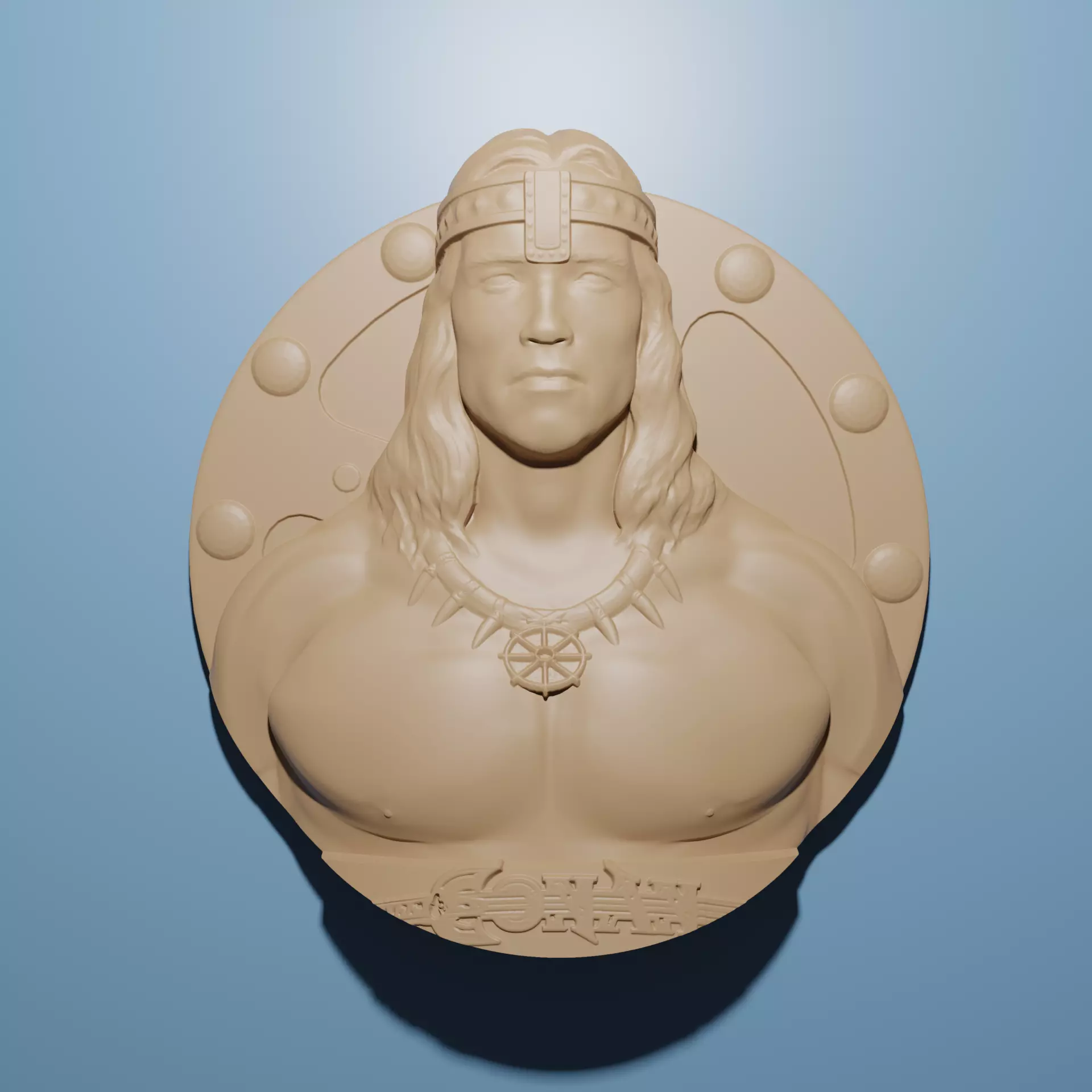 Conan the Barbarian artcam relief stl format 3D for CNC 3D print model_0