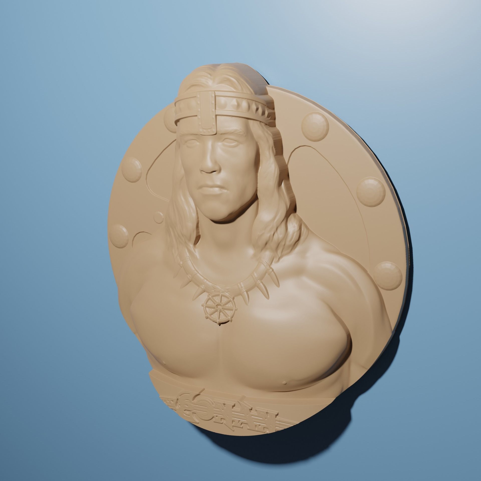 Conan the Barbarian artcam relief stl format 3D for CNC 3D print model_1