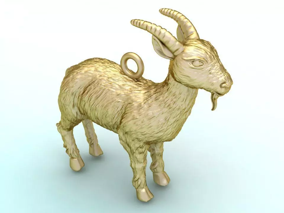 Goat pendant 3D print model_0