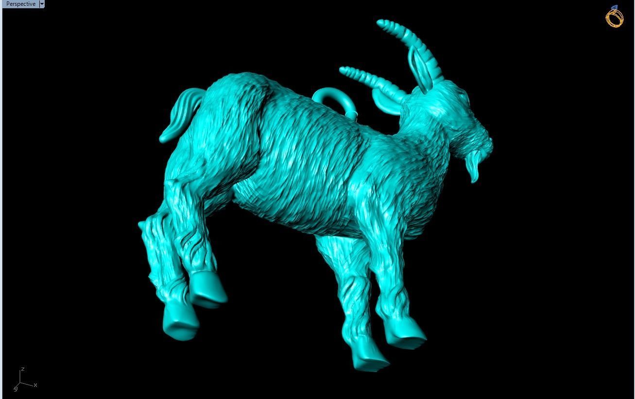 Goat pendant 3D print model_7