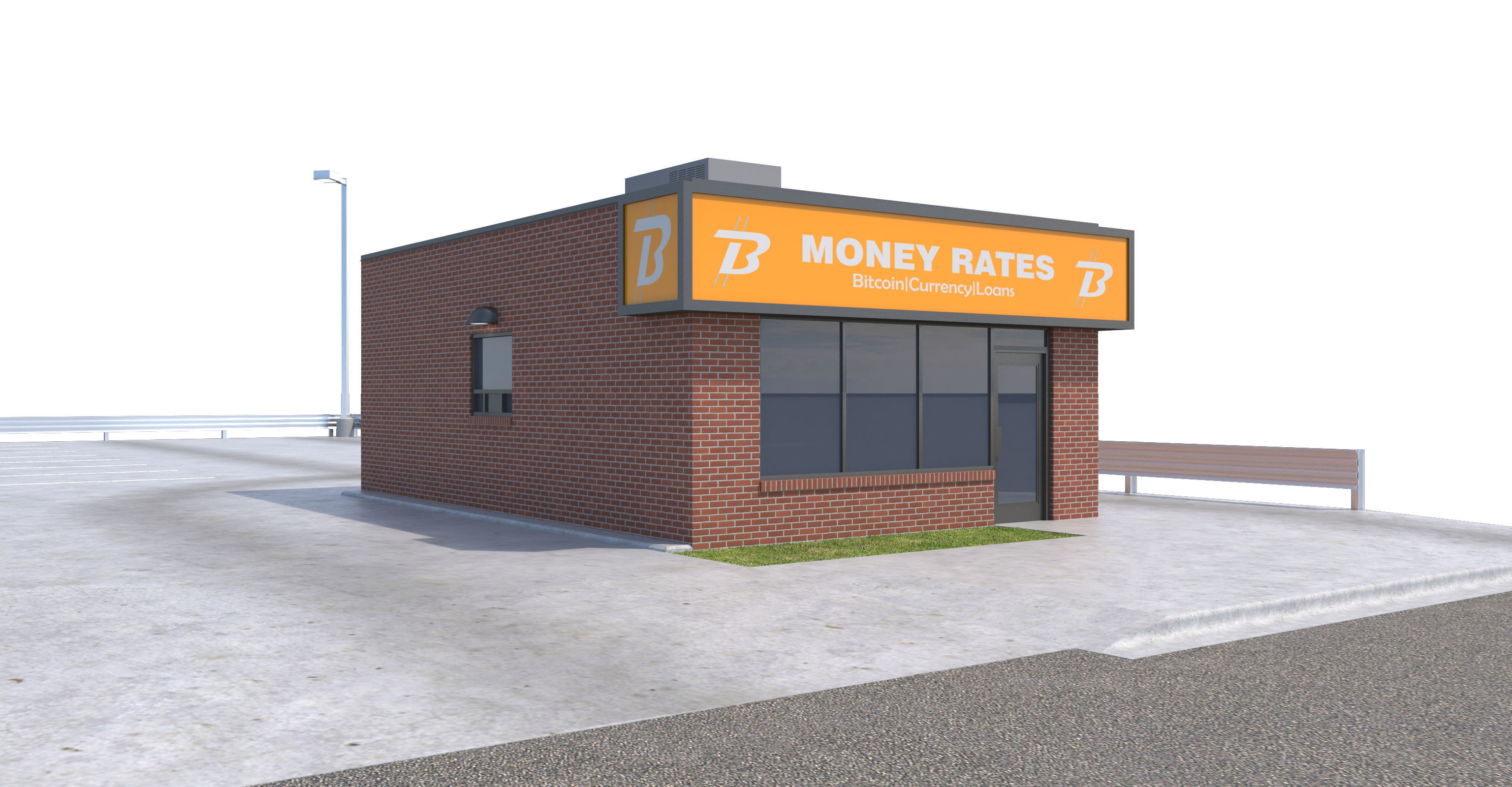 Commercial Building-029 Money Rates 3D model_1
