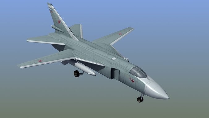 Su24 Fencer Bomber Low-poly 3D model