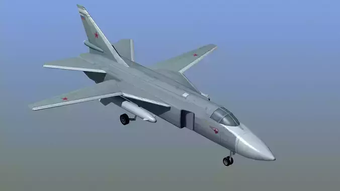 Su24 Fencer Bomber Low-poly 3D model