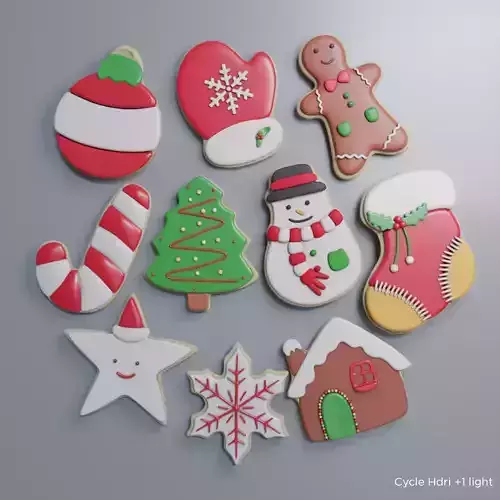 Pbr Christmas Cookies  Low-poly 3D model