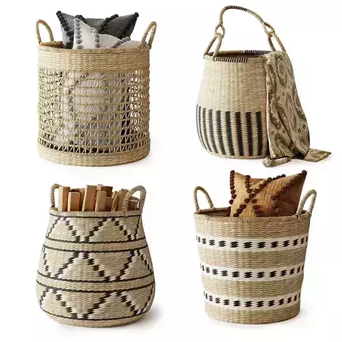  Baskets Set 02 3D model
