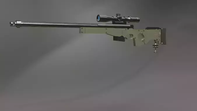 AWP Sniper Rifle  game ready LowPoly Low-poly 3D model