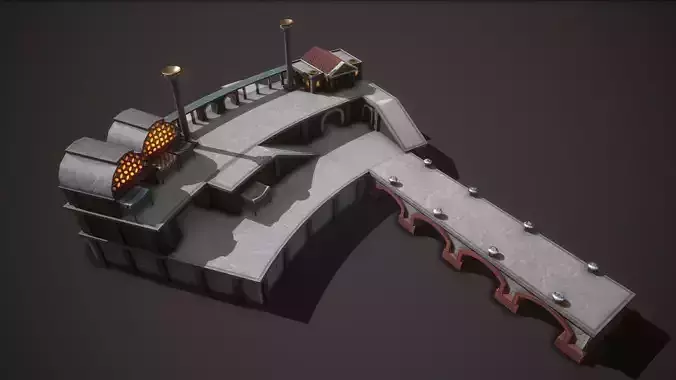 Ancient Port Low-poly 3D model