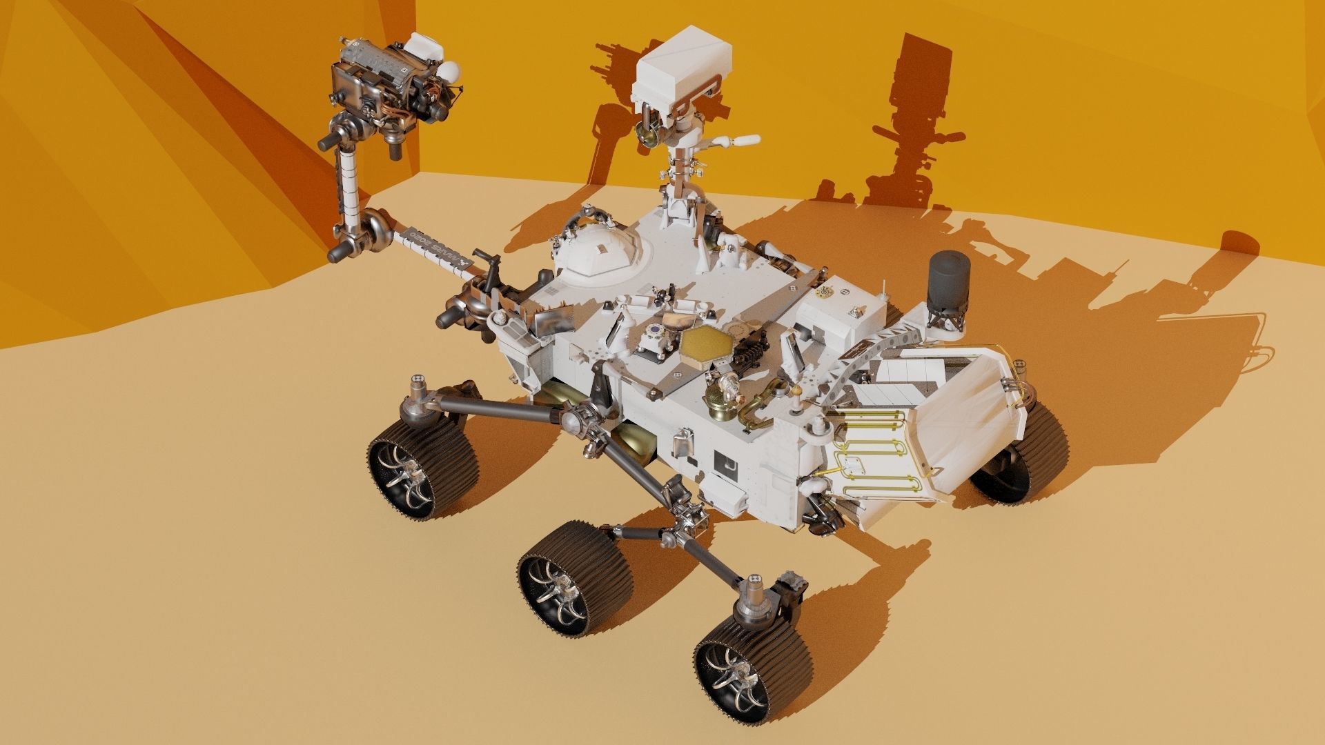 Mars rover Persaverance Low-poly 3D model_2