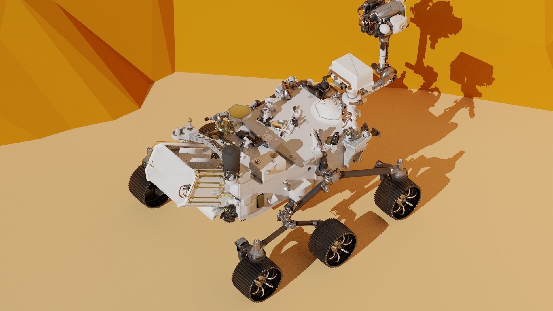 Mars rover Persaverance Low-poly 3D model_3