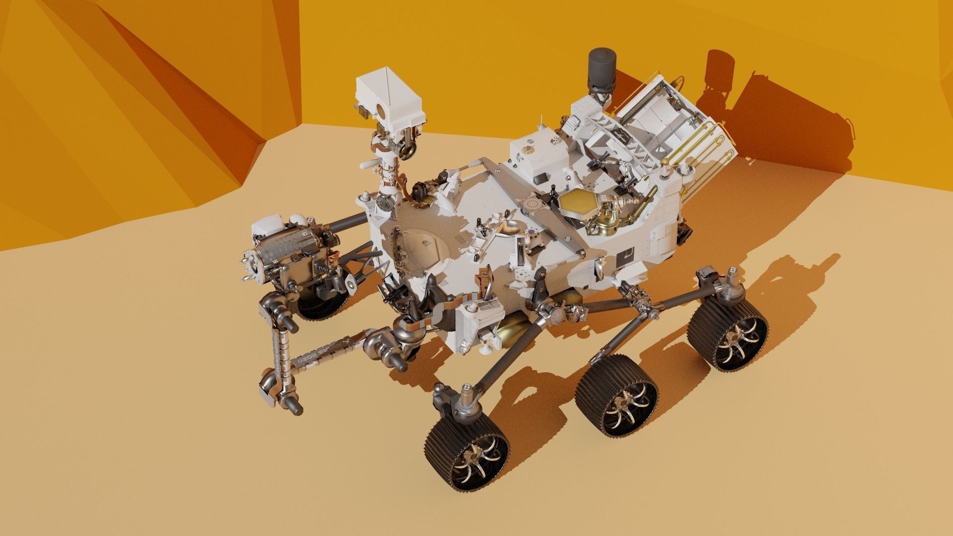 Mars rover Persaverance Low-poly 3D model_1
