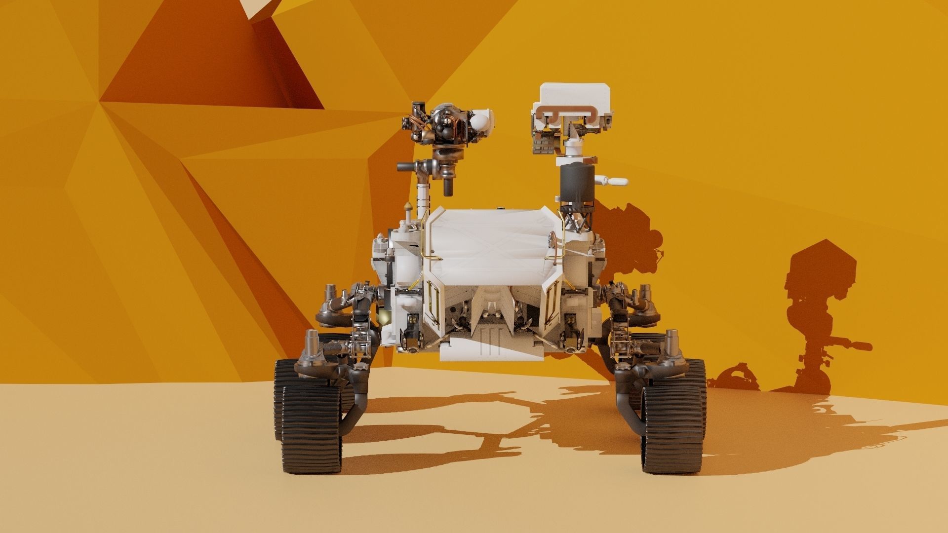 Mars rover Persaverance Low-poly 3D model_6