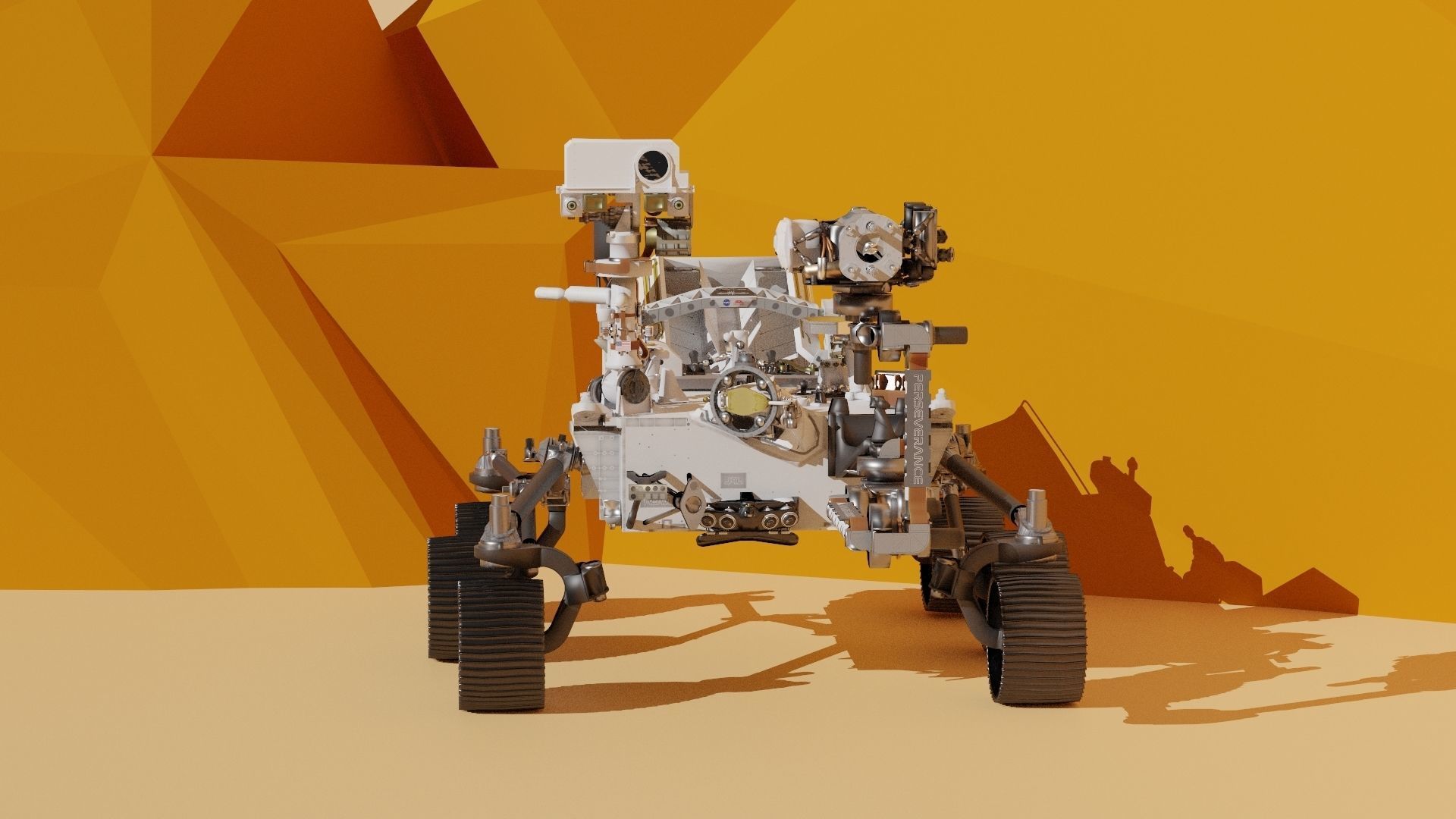 Mars rover Persaverance Low-poly 3D model_4
