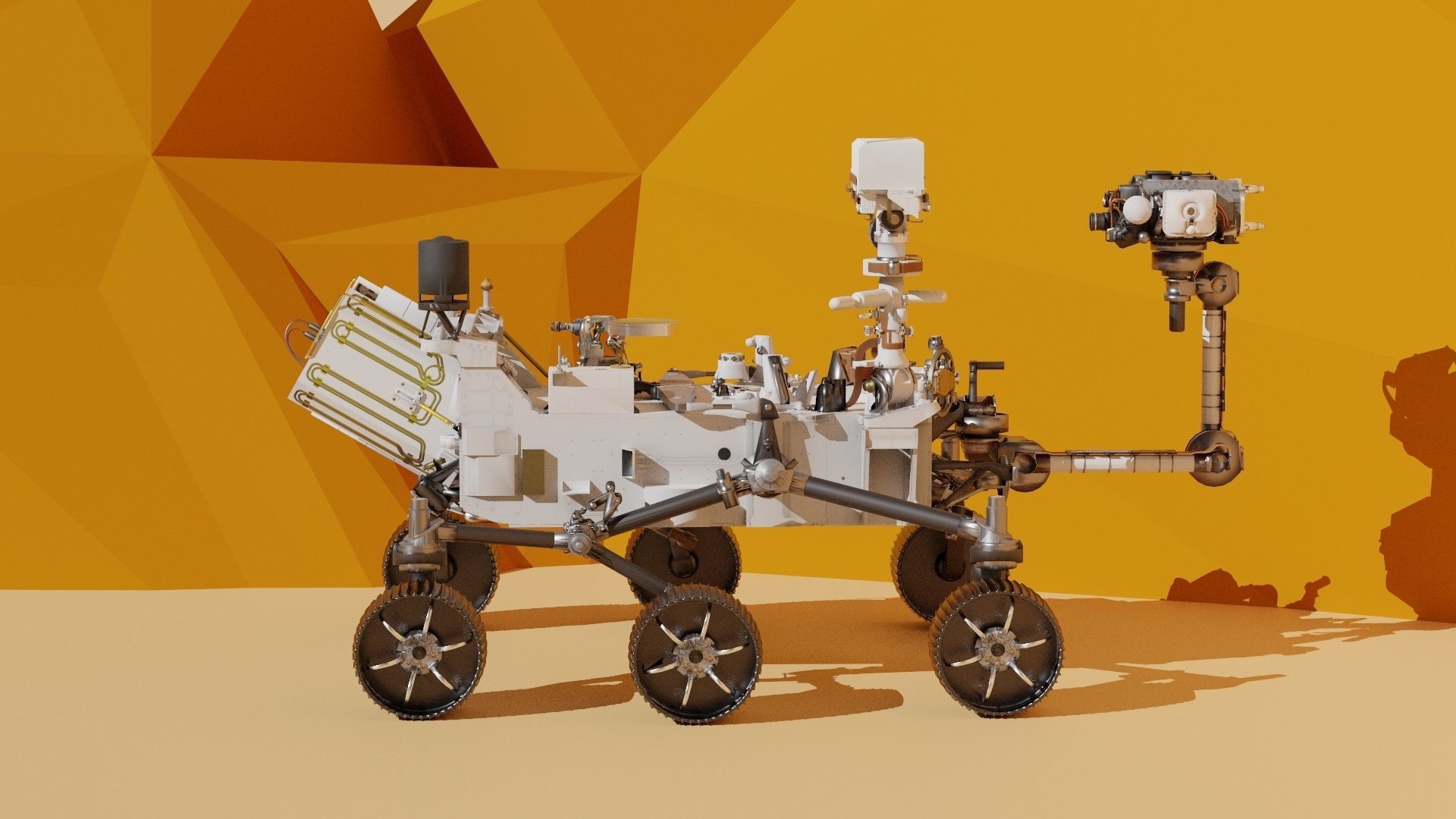 Mars rover Persaverance Low-poly 3D model_7