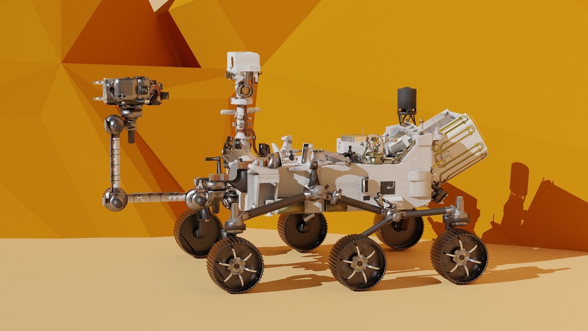 Mars rover Persaverance Low-poly 3D model_5