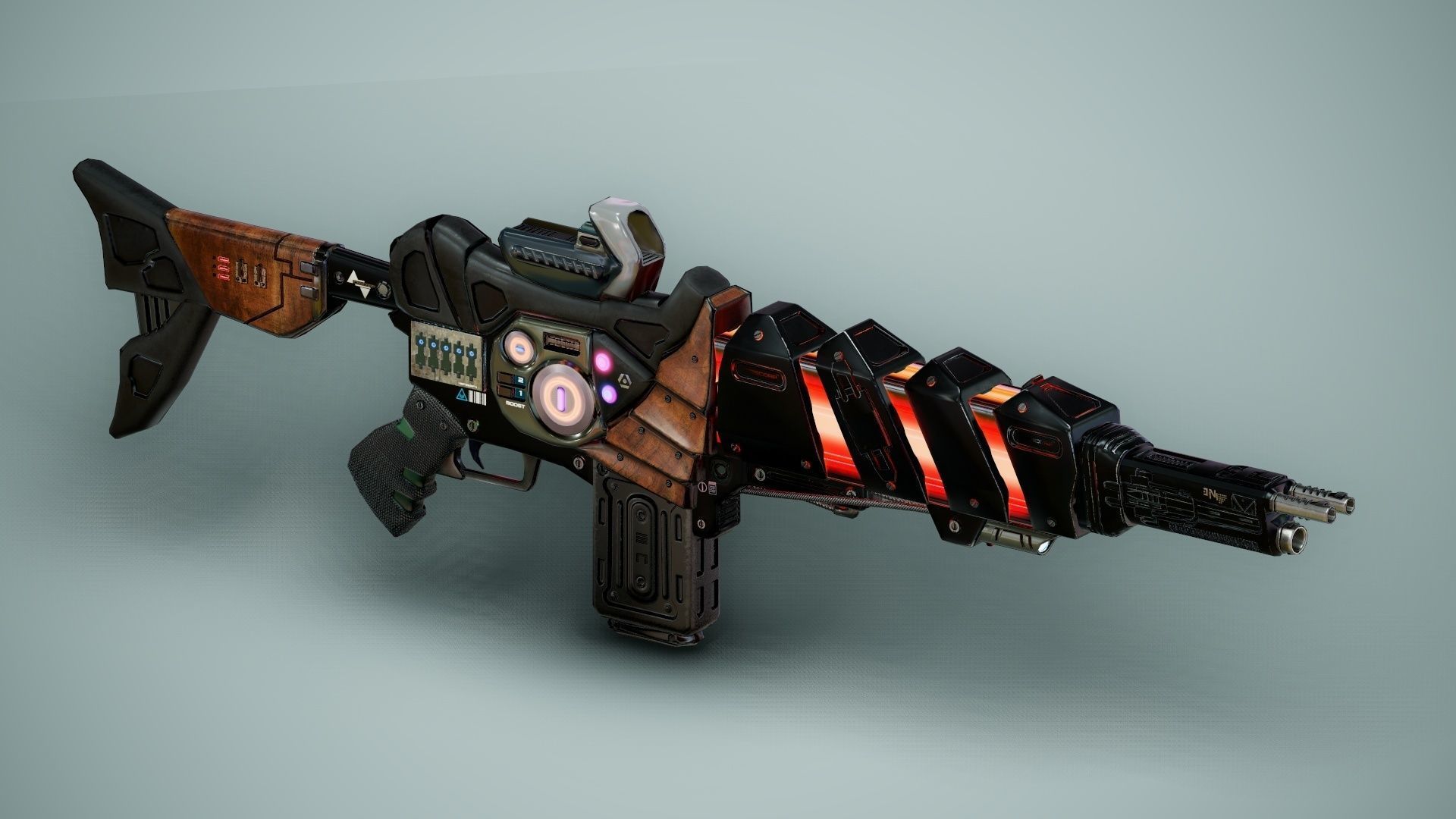 SciFi Gun Weapon- Encre Low-poly 3D model_35