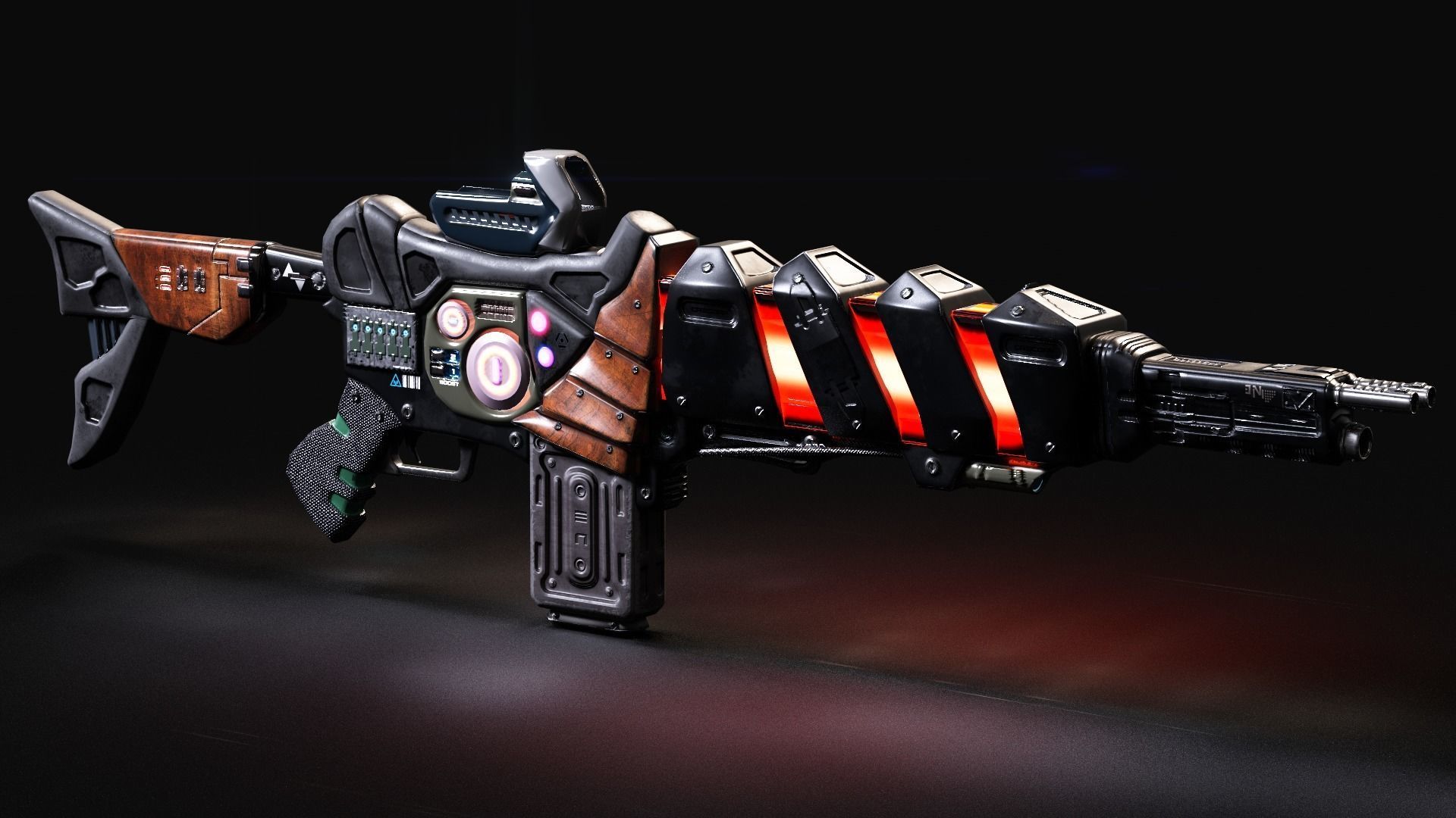 SciFi Gun Weapon- Encre Low-poly 3D model_5